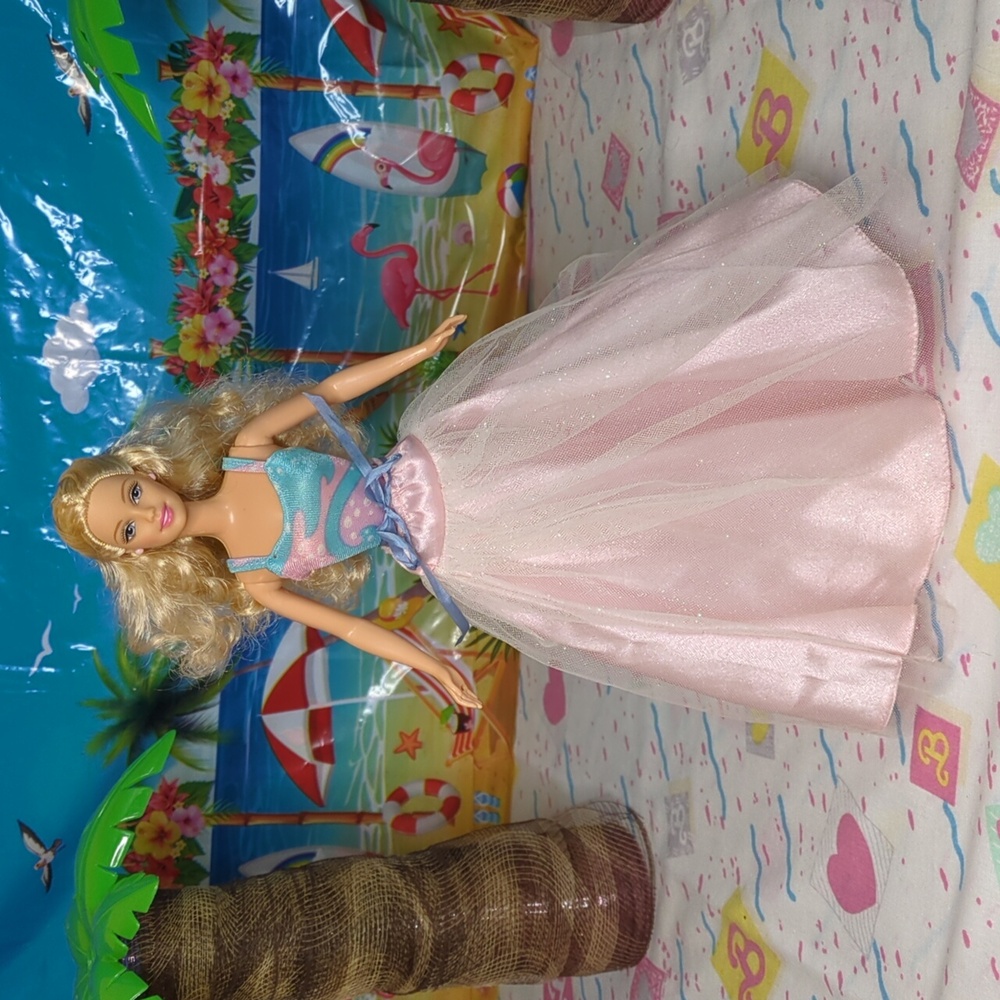 Barbie Doll with Pink and Blue Dress
